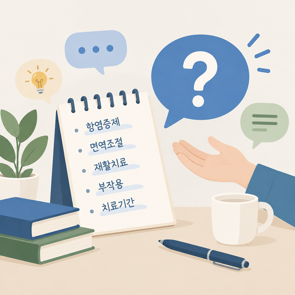 AI 생성 설명 이미지: 남부터미널역 근처병원 장덕 한방병원 | 의료진 설명에서 낯선 용어의 뜻과 범위를 묻는 법